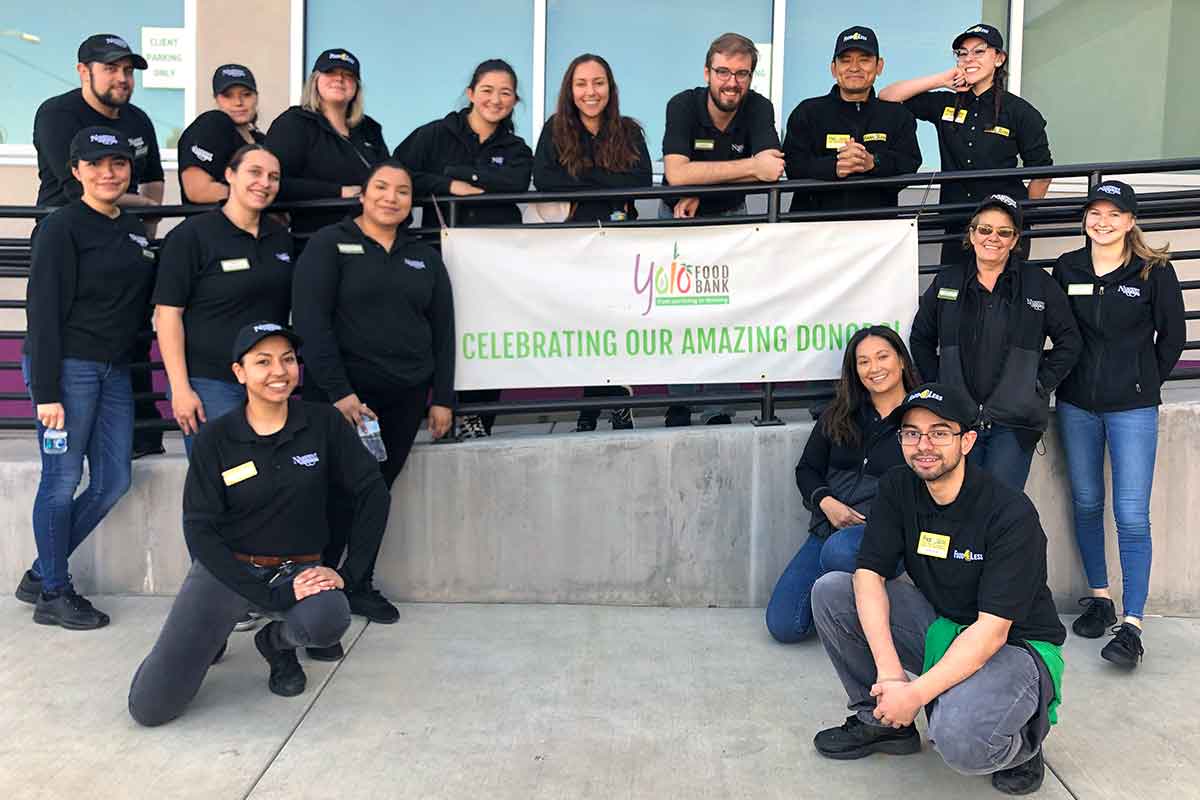 Fork Lift Nugget Markets associates volunteer at Yolo Food Bank