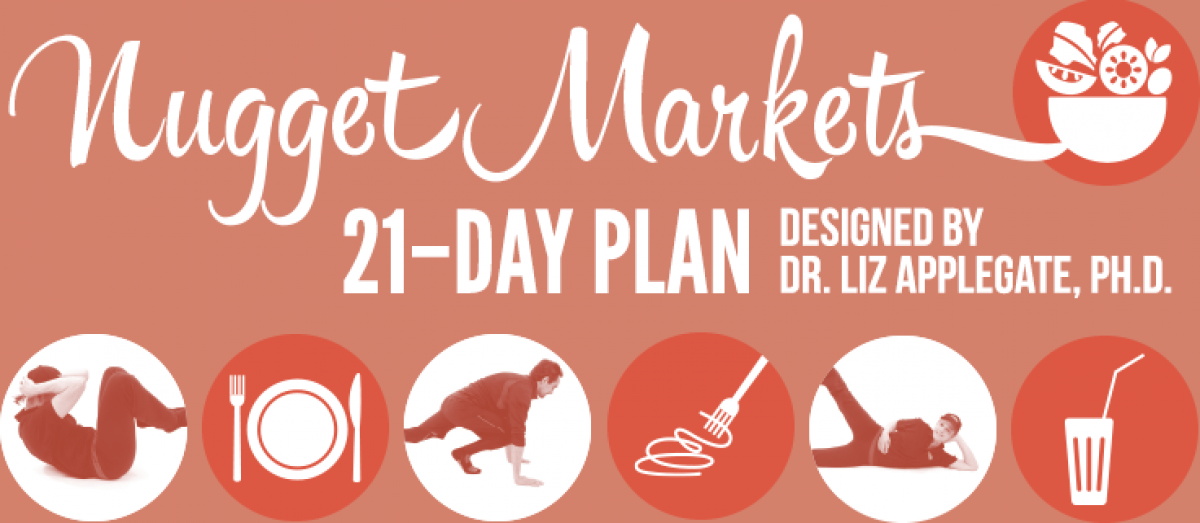 Nugget Markets 21–day plan designed by Dr. Liz Applegate, PH.D.